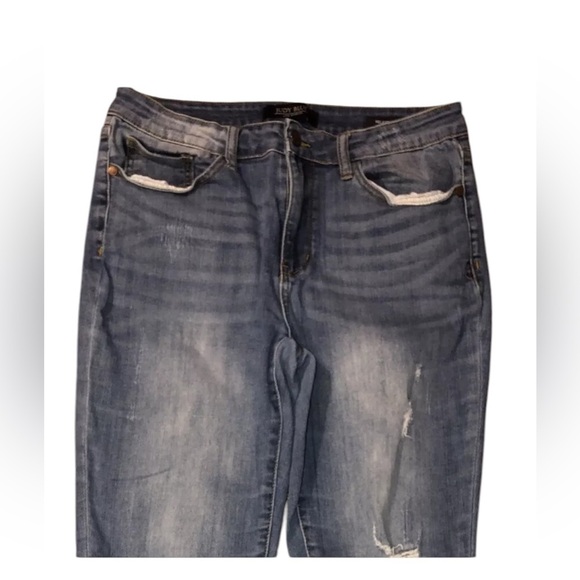 Judy Blue Denim relaxed fit distressed size 32 blue‎ jeans excellent condition - Picture 3 of 7
